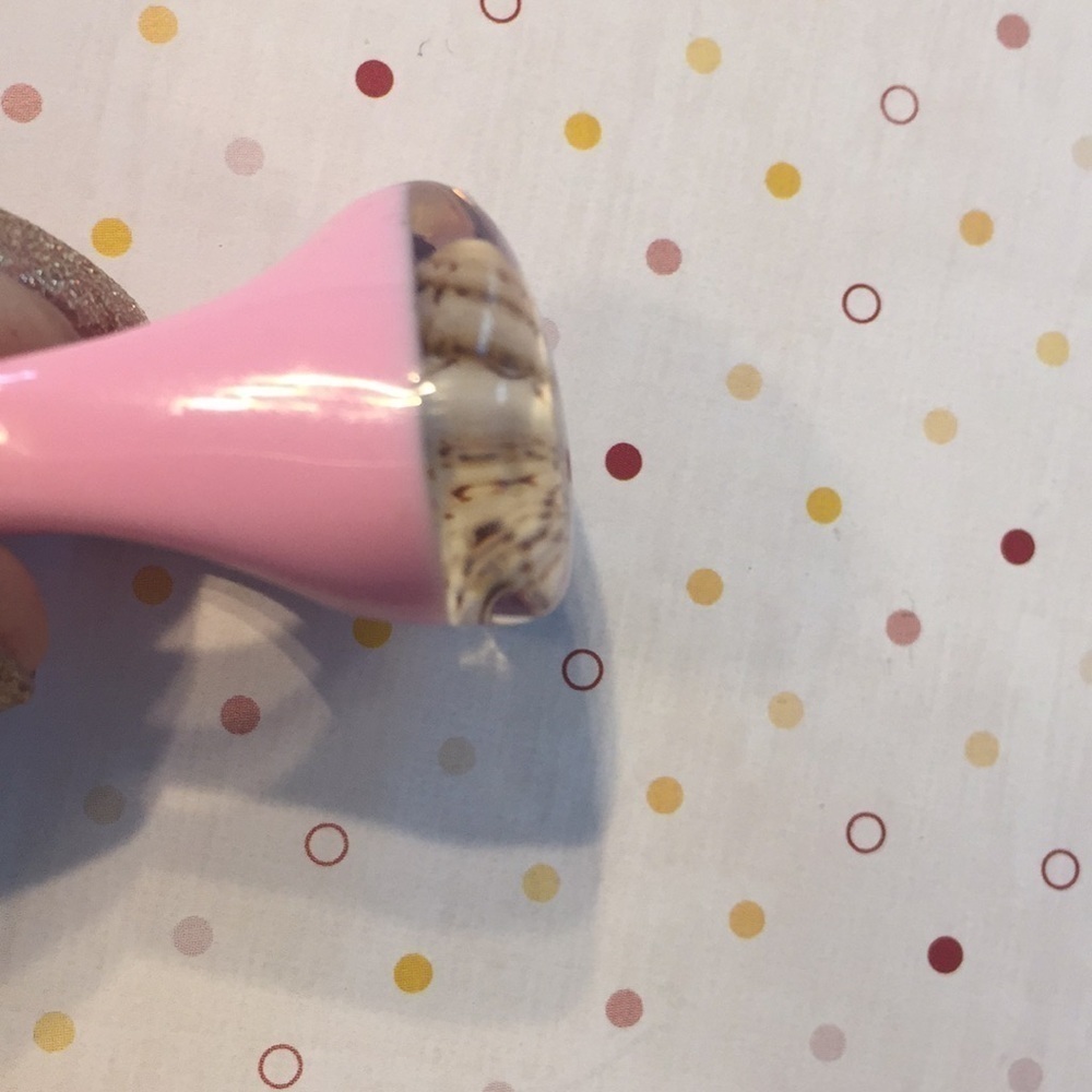 Pink Heart Shell Statement Ring - image 6